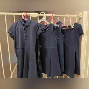 Bundle - 5 pcs girls Navy uniform dresses. 2 pcs 5T and 3 size 6.